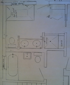 This is the revised floor plan for the bathrooms